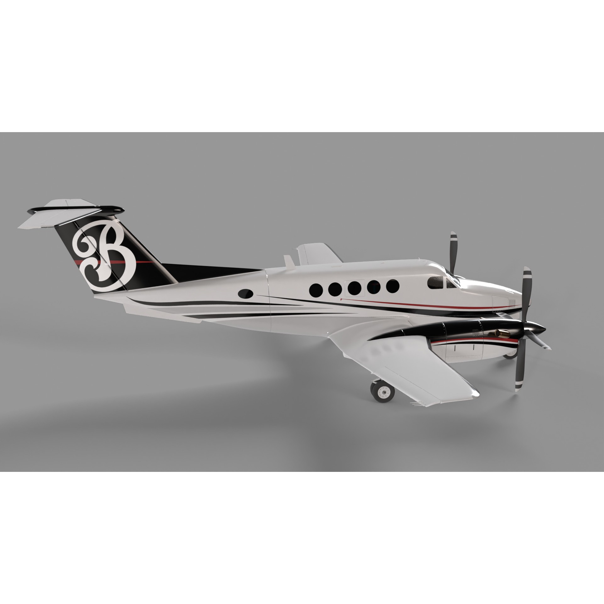 Beechcraft King Air - Game-Ready 3D Model - View 8