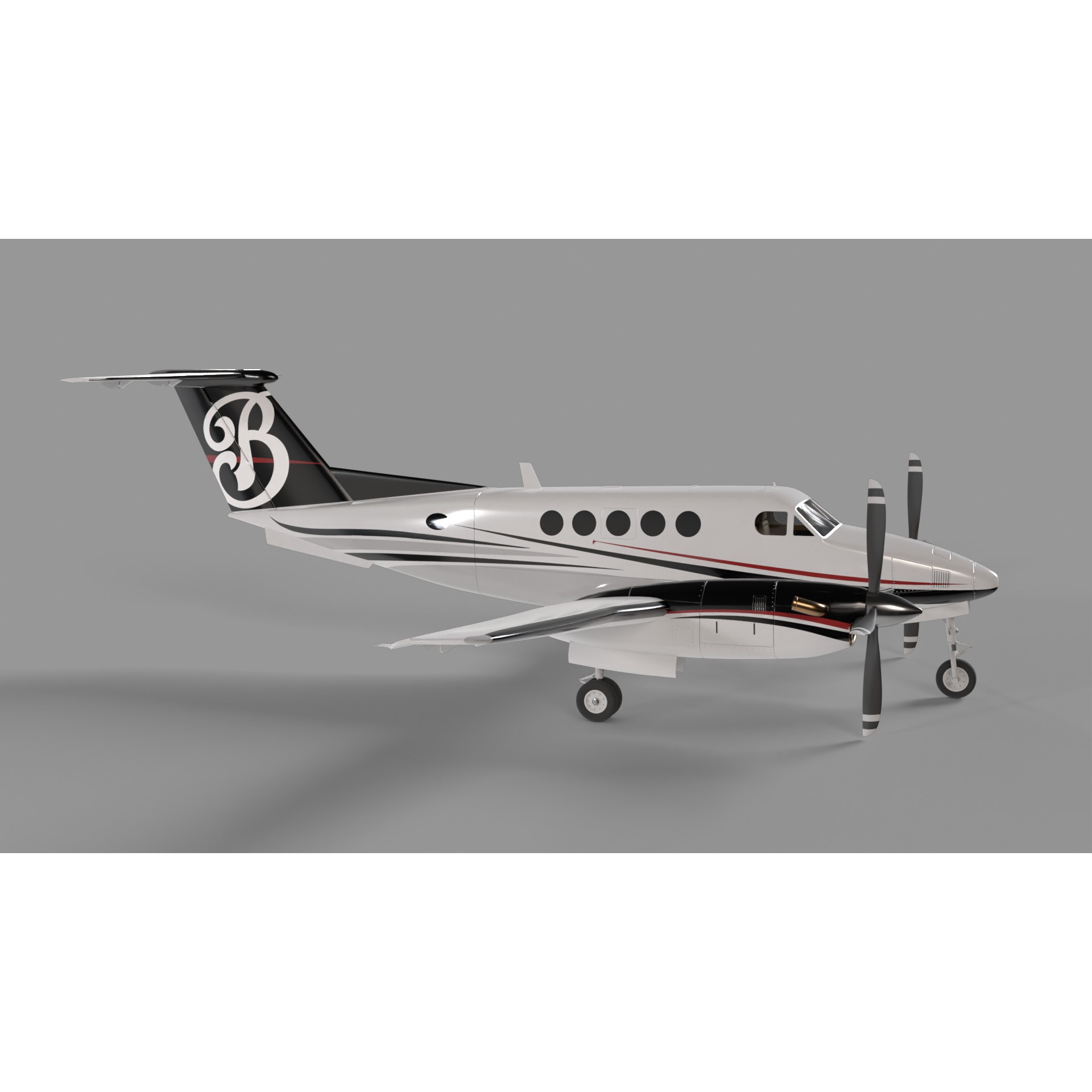 Beechcraft King Air - Game-Ready 3D Model - View 9