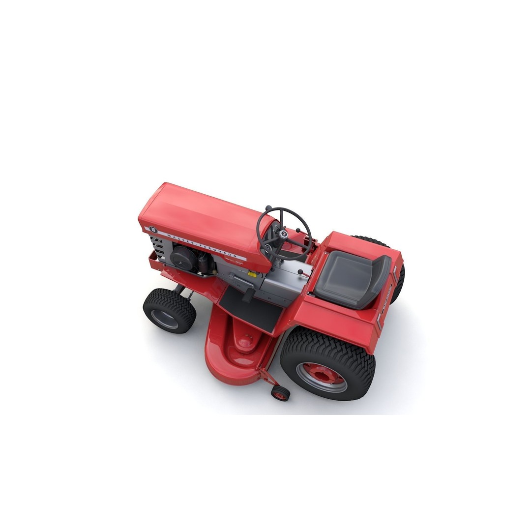 Massey Ferguson 16 Lawn Tractor 3D Model – High Detail, Game-Ready Formats - View 10