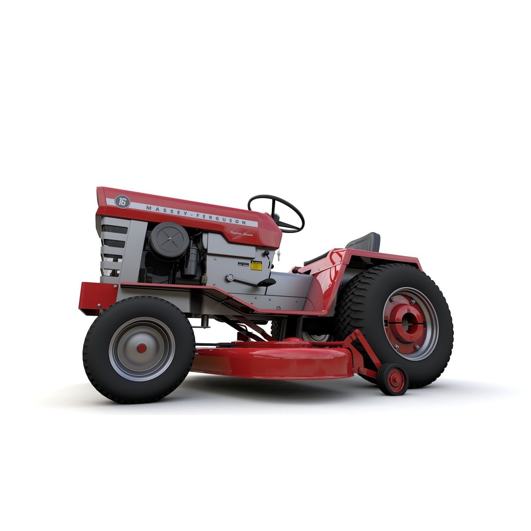 Massey Ferguson 16 Lawn Tractor 3D Model – High Detail, Game-Ready Formats - View 14