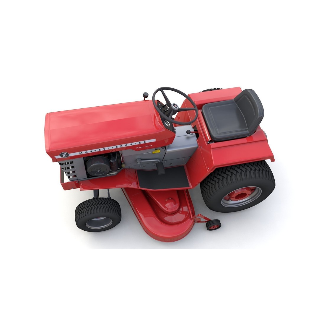 Massey Ferguson 16 Lawn Tractor 3D Model – High Detail, Game-Ready Formats - View 15