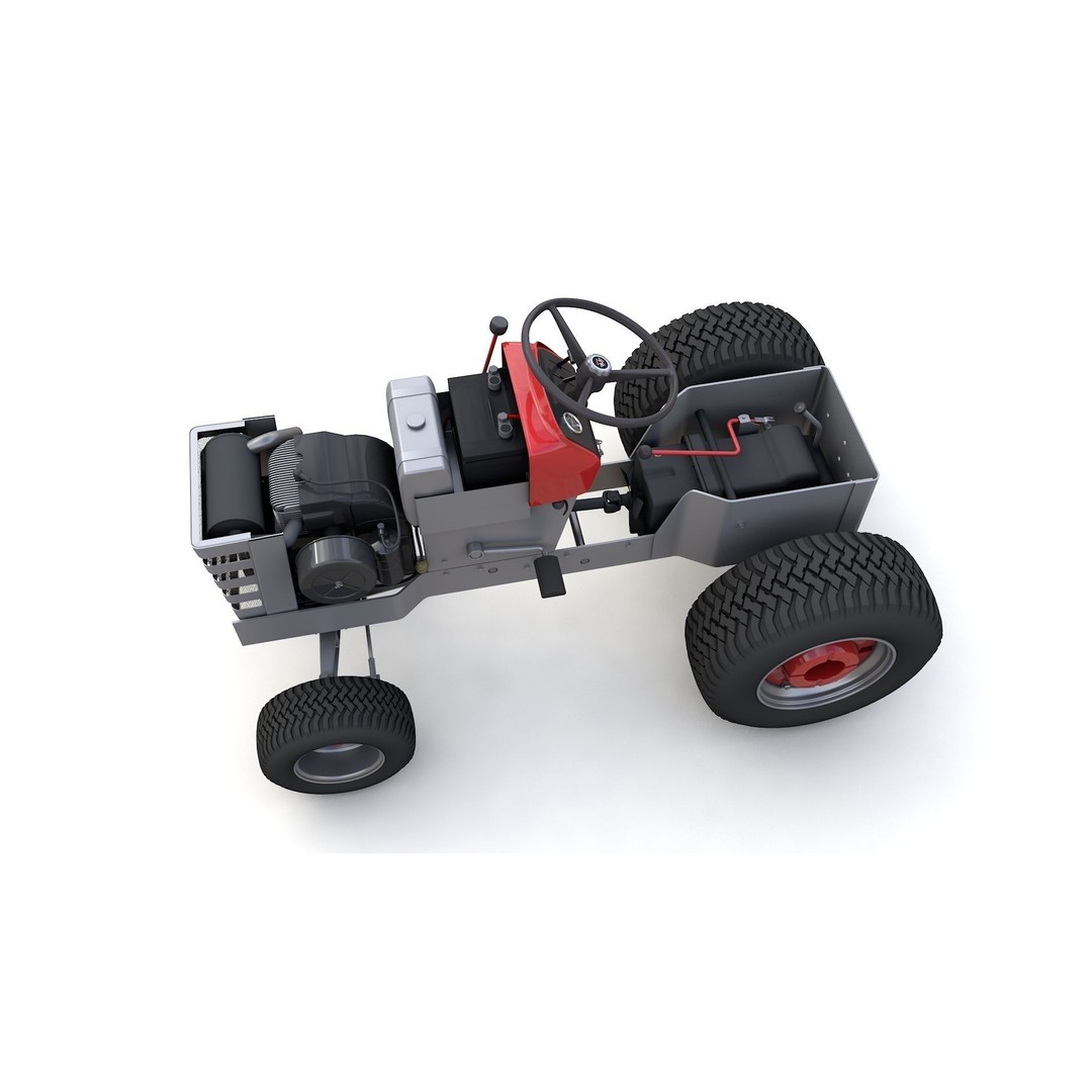 Massey Ferguson 16 Lawn Tractor 3D Model – High Detail, Game-Ready Formats - View 17