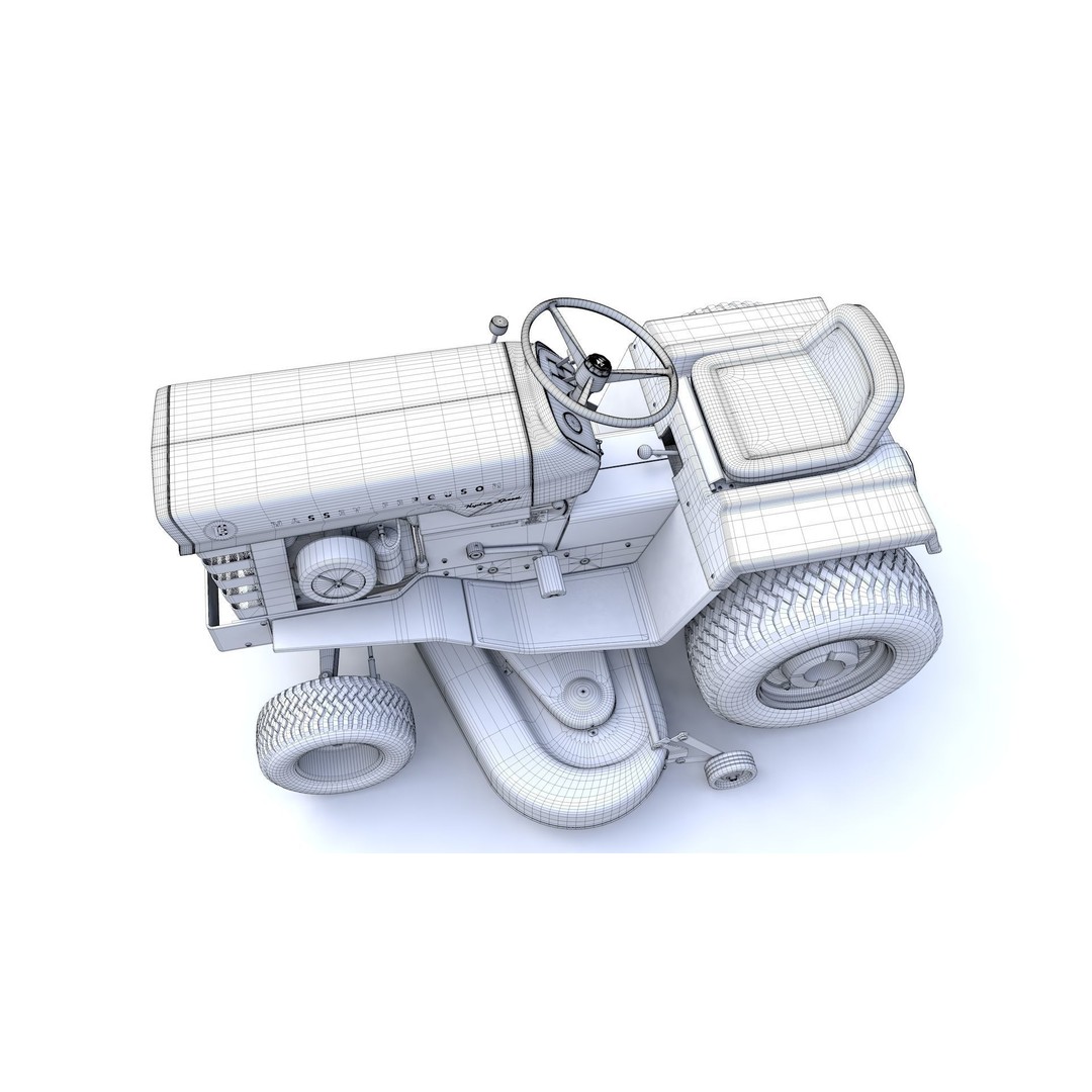 Massey Ferguson 16 Lawn Tractor 3D Model – High Detail, Game-Ready Formats - View 19