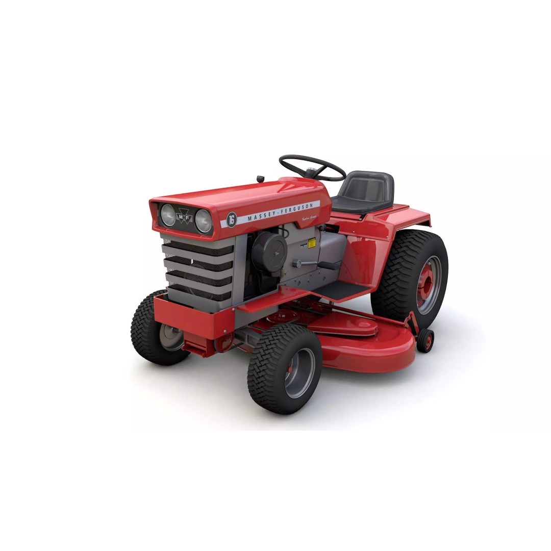 Massey Ferguson 16 Lawn Tractor 3D Model – High Detail, Game-Ready Formats - View 2