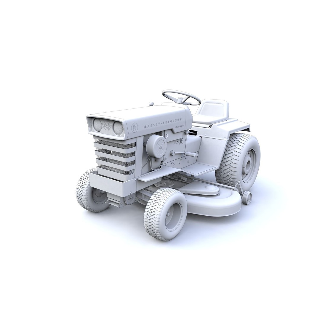 Massey Ferguson 16 Lawn Tractor 3D Model – High Detail, Game-Ready Formats - View 20
