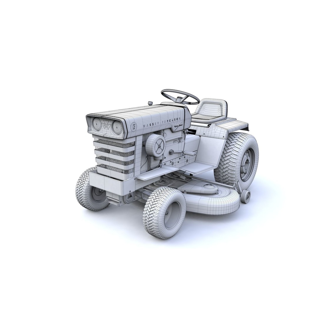 Massey Ferguson 16 Lawn Tractor 3D Model – High Detail, Game-Ready Formats - View 21