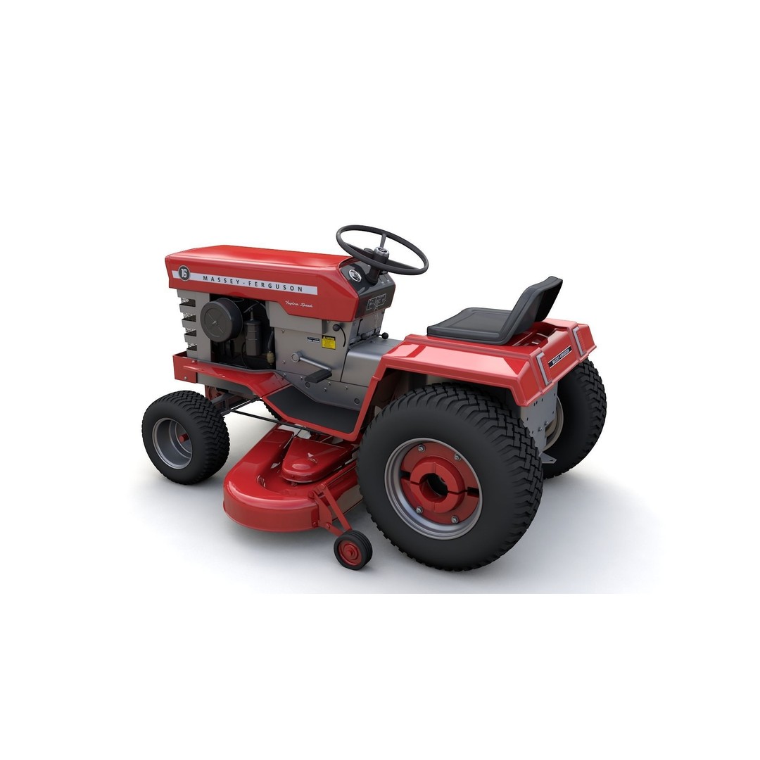 Massey Ferguson 16 Lawn Tractor 3D Model – High Detail, Game-Ready Formats - View 5