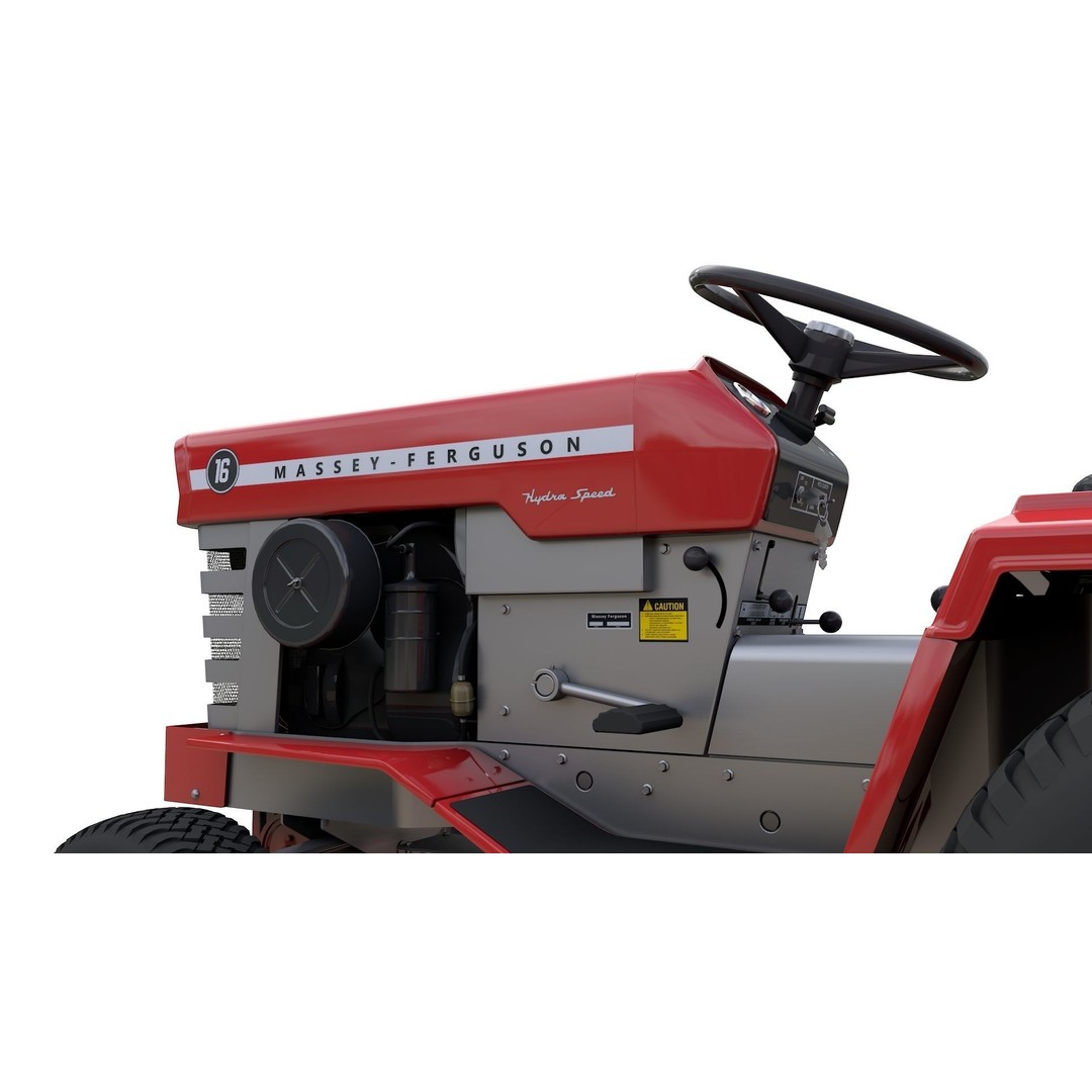 Massey Ferguson 16 Lawn Tractor 3D Model – High Detail, Game-Ready Formats - View 6