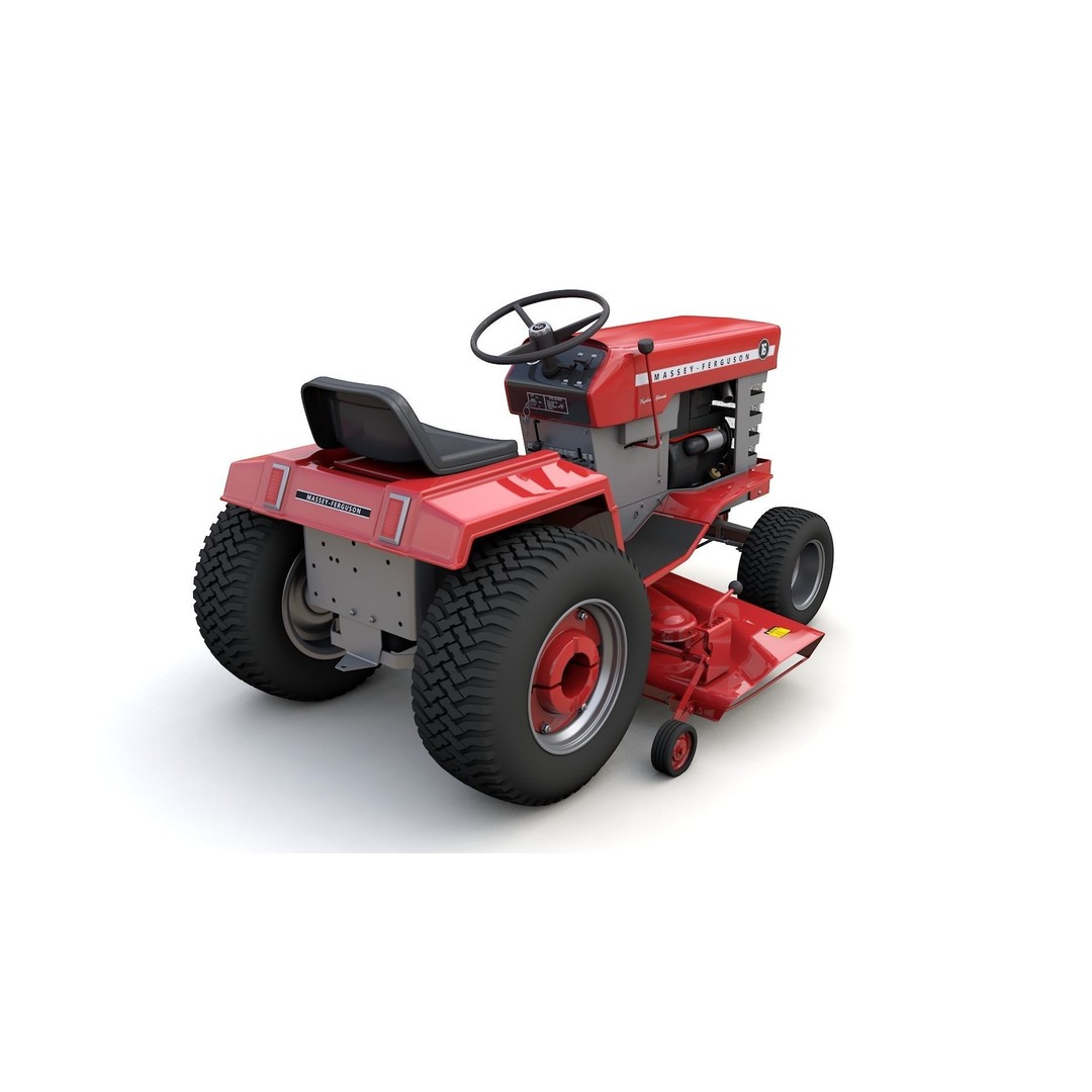 Massey Ferguson 16 Lawn Tractor 3D Model – High Detail, Game-Ready Formats - View 7