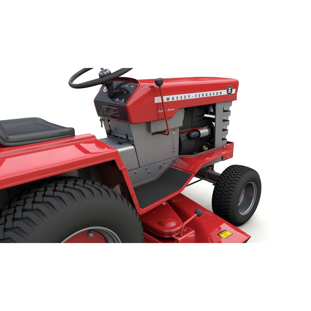 Massey Ferguson 16 Lawn Tractor 3D Model – High Detail, Game-Ready Formats - View 9