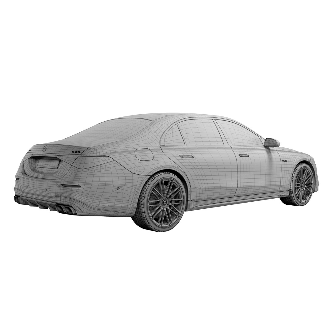 Mercedes-AMG S63 E Performance 3D Model – High Poly Car Asset, FBX, Blender