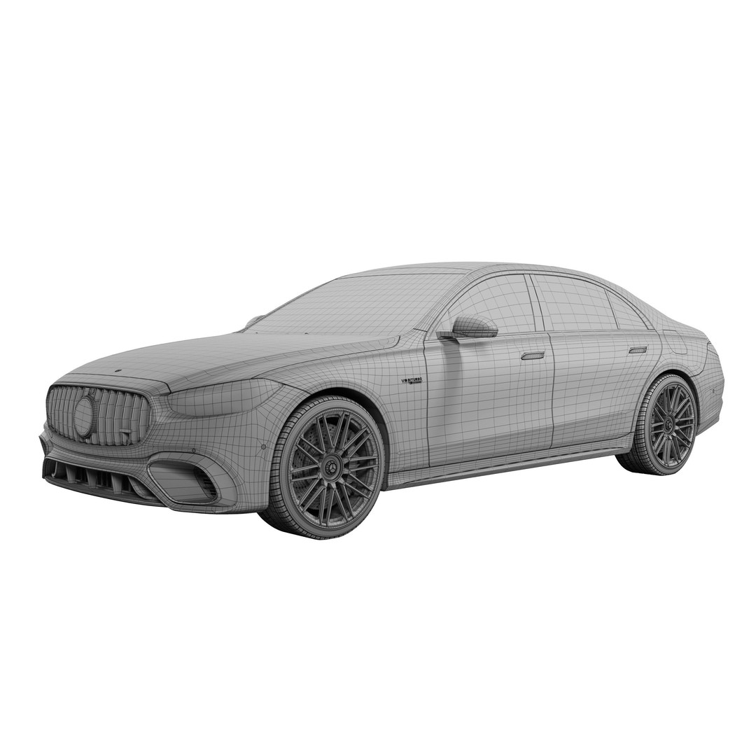 Mercedes-AMG S63 E Performance 3D Model – High Poly Car Asset, FBX, Blender - View 10