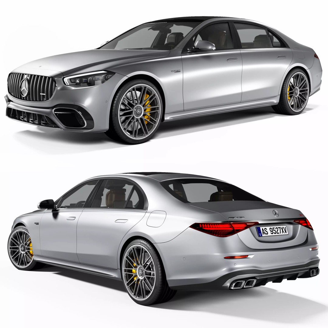 Mercedes-AMG S63 E Performance 3D Model – High Poly Car Asset, FBX, Blender - View 2