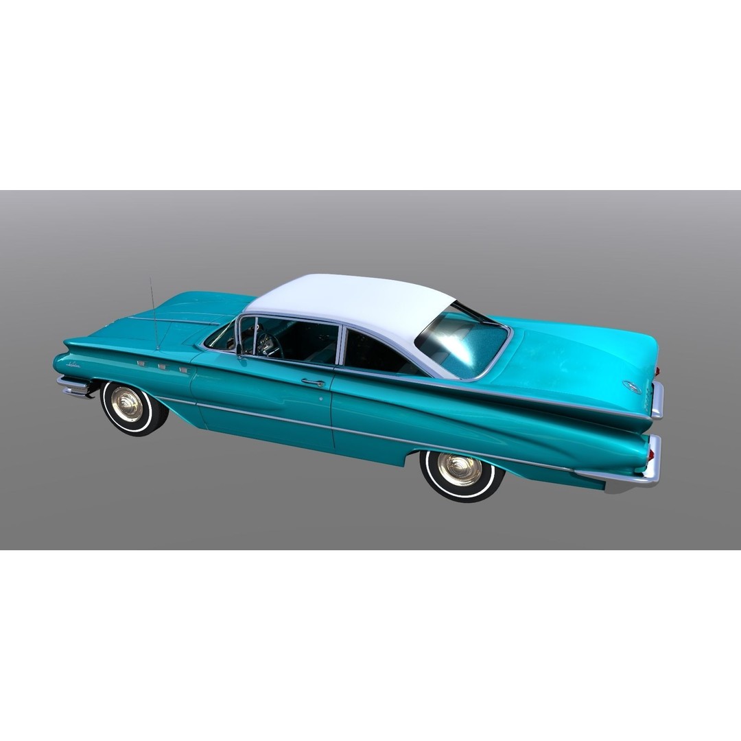 LeSabre 1960 3D Model – Antique Car Asset, FBX, Rigged - View 10