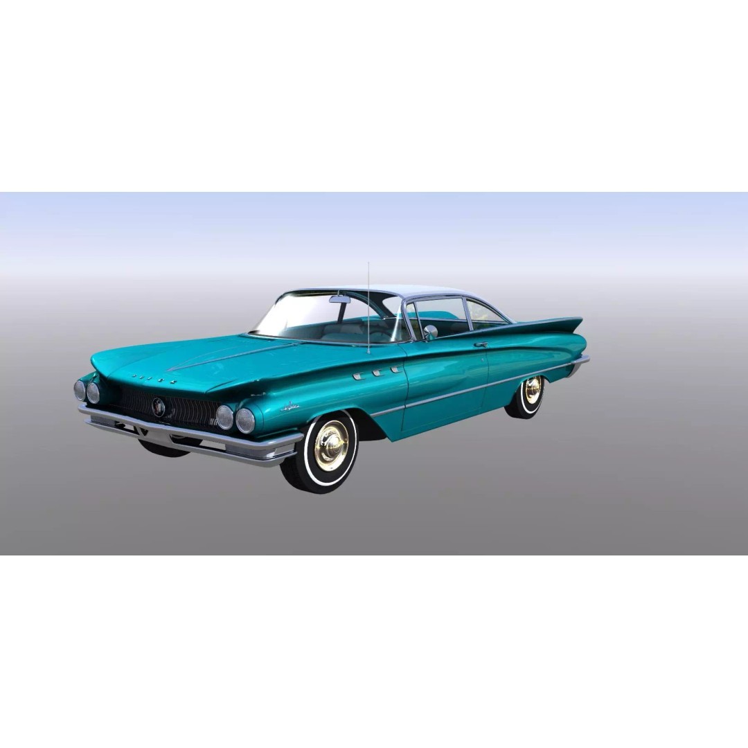 LeSabre 1960 3D Model – Antique Car Asset, FBX, Rigged - View 2