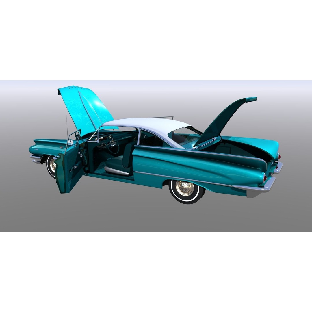 LeSabre 1960 3D Model – Antique Car Asset, FBX, Rigged - View 21