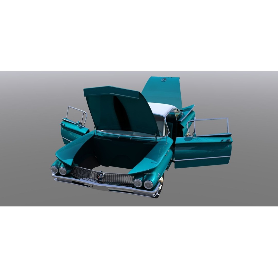 LeSabre 1960 3D Model – Antique Car Asset, FBX, Rigged - View 22