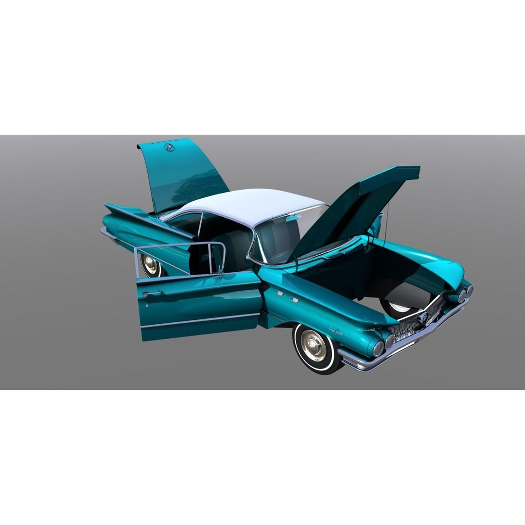 LeSabre 1960 3D Model – Antique Car Asset, FBX, Rigged - View 23
