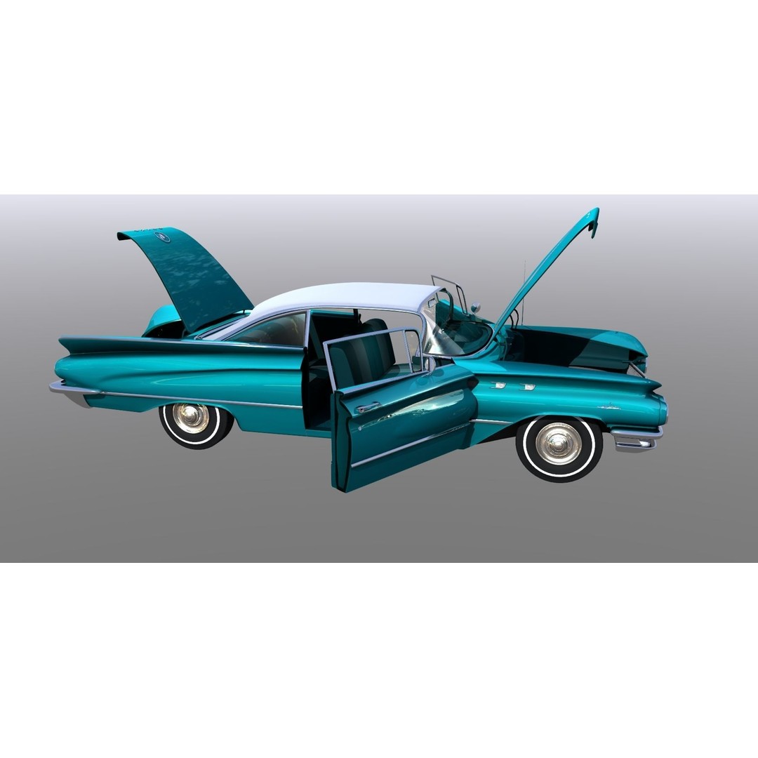 LeSabre 1960 3D Model – Antique Car Asset, FBX, Rigged - View 24