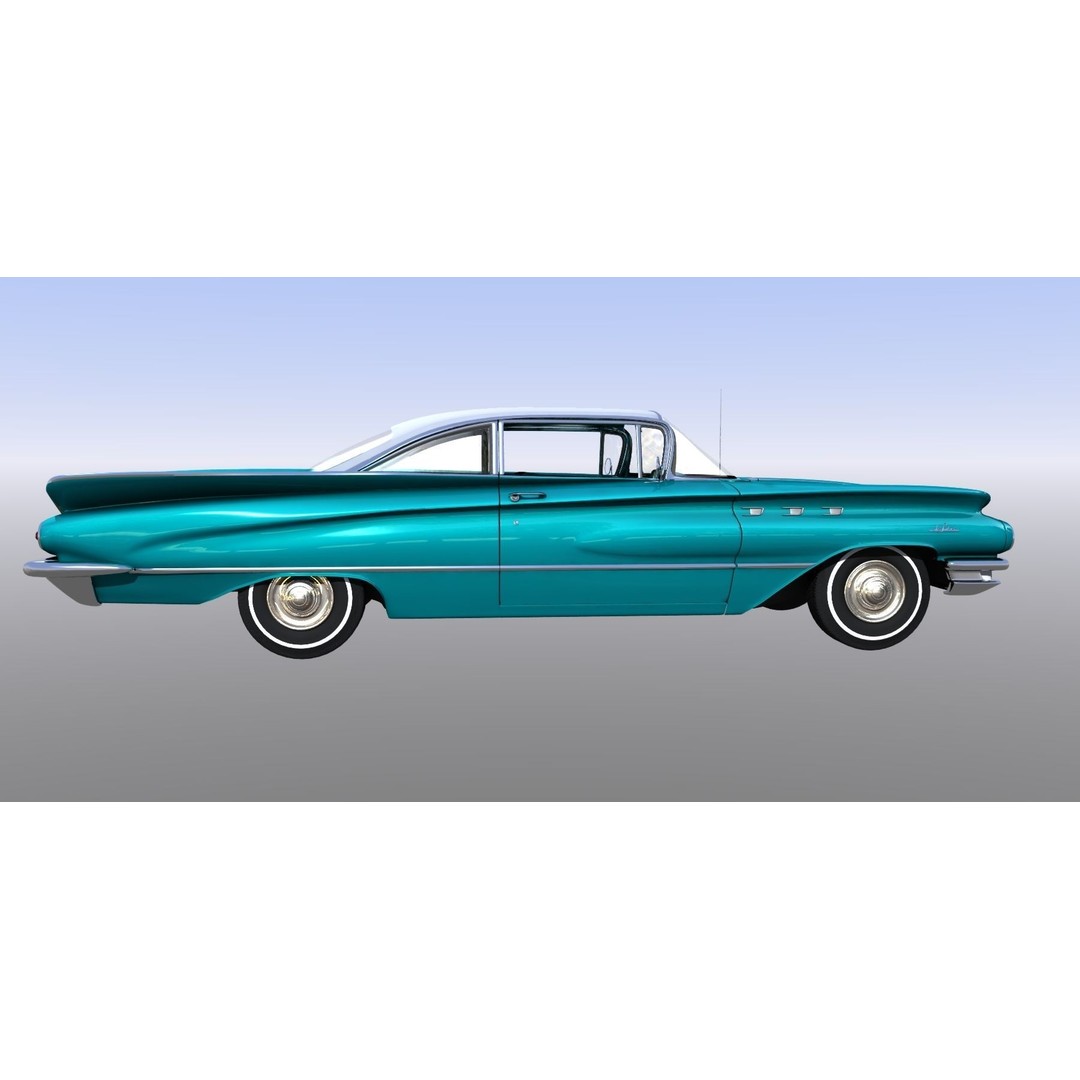 LeSabre 1960 3D Model – Antique Car Asset, FBX, Rigged - View 5