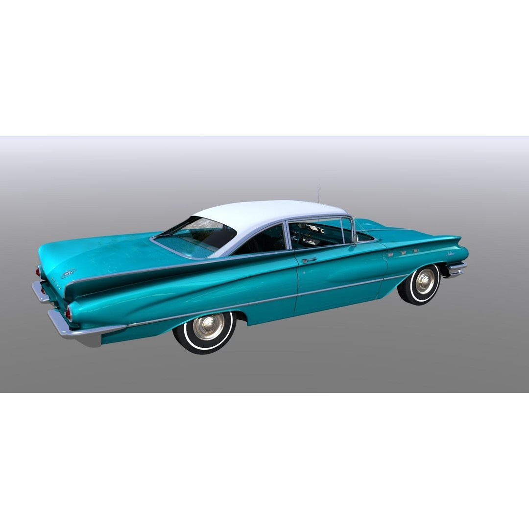 LeSabre 1960 3D Model – Antique Car Asset, FBX, Rigged - View 6