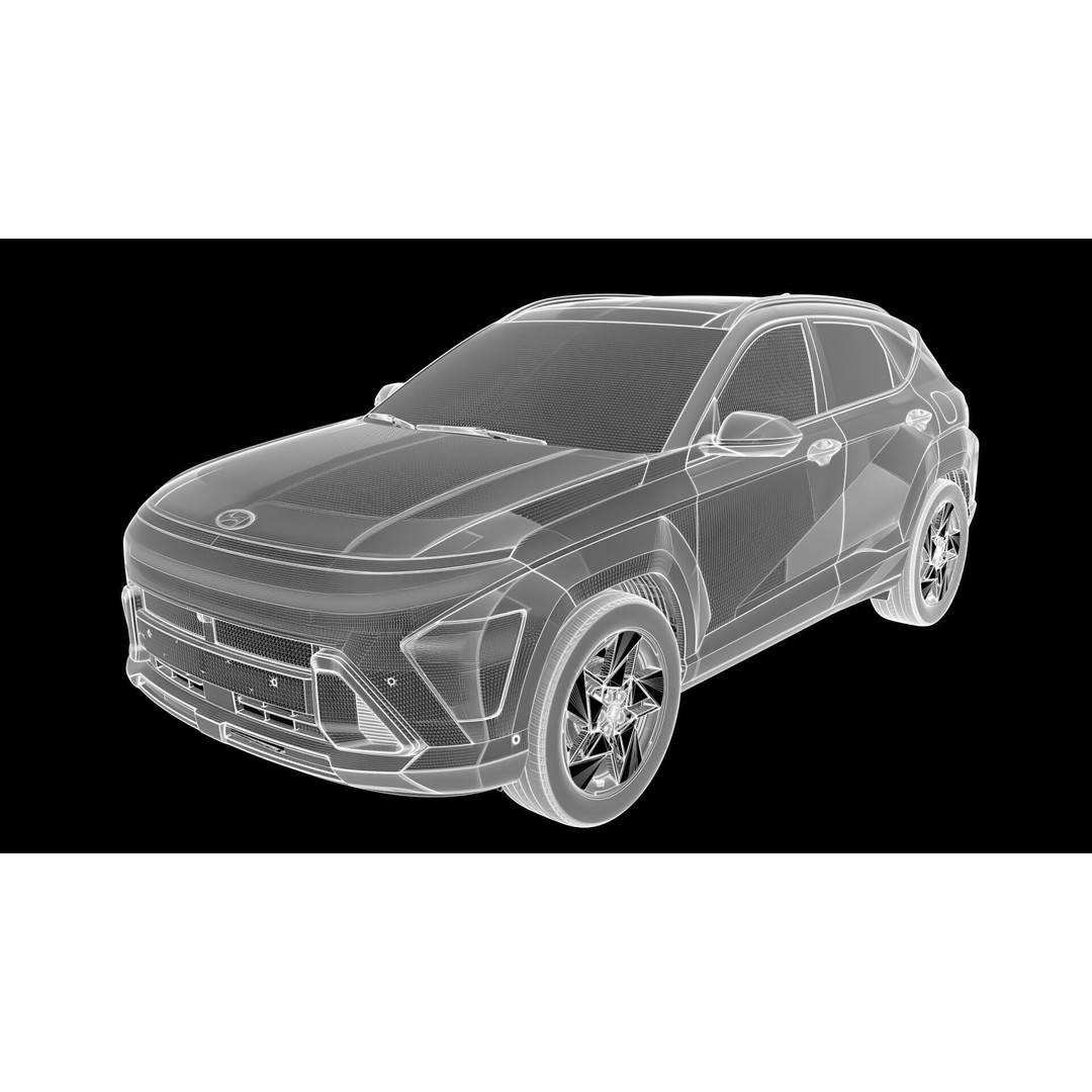 Kona ICE 3D Model – High-Res Vehicle with Light Rig, FBX, OBJ - View 13