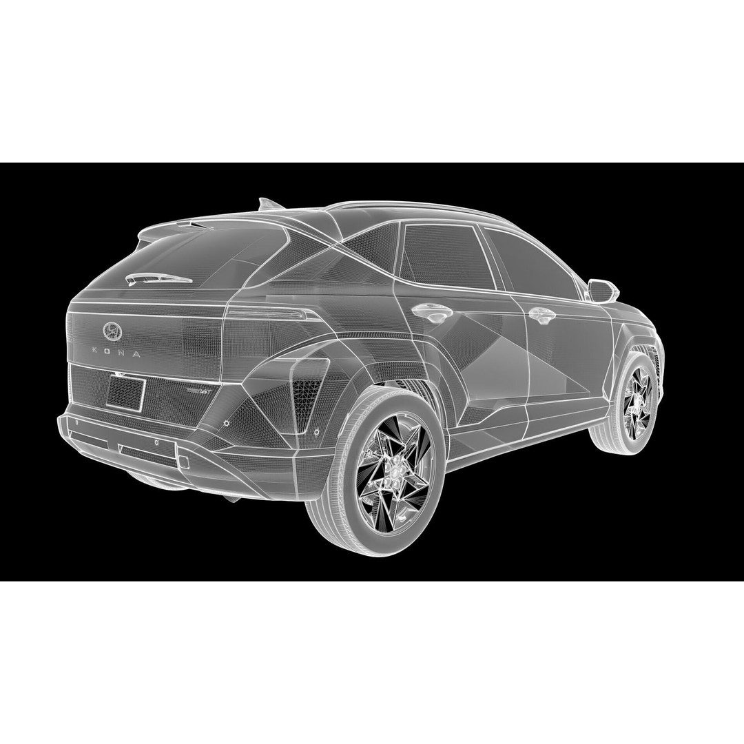 Kona ICE 3D Model – High-Res Vehicle with Light Rig, FBX, OBJ - View 14