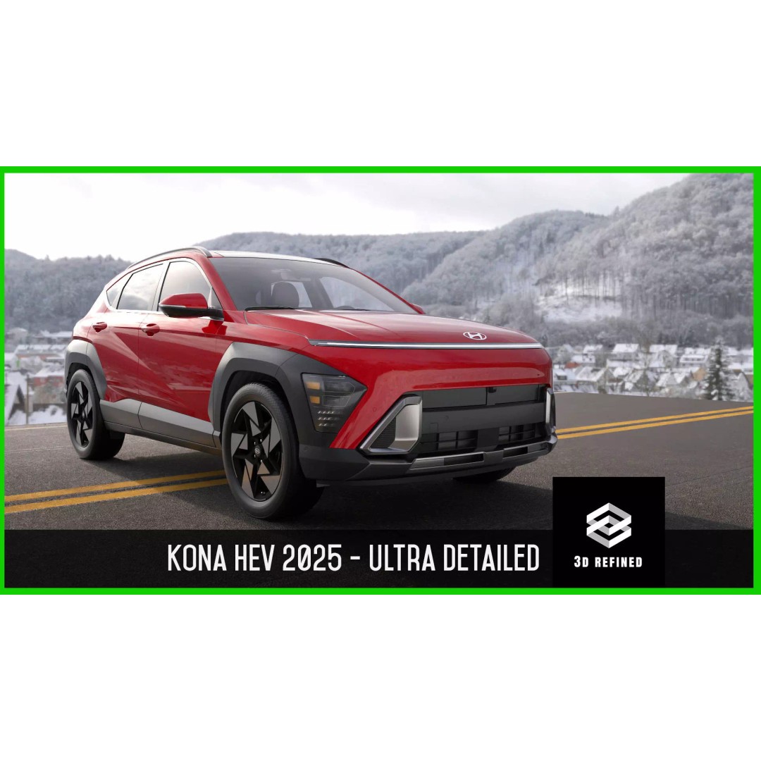 Kona ICE 3D Model – High-Res Vehicle with Light Rig, FBX, OBJ - View 2