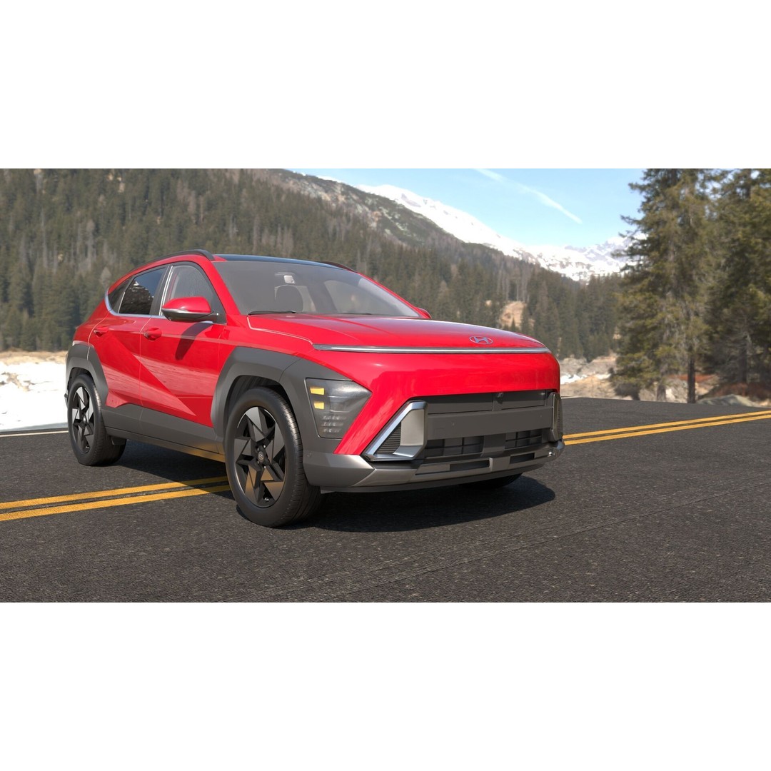 Kona ICE 3D Model – High-Res Vehicle with Light Rig, FBX, OBJ - View 3