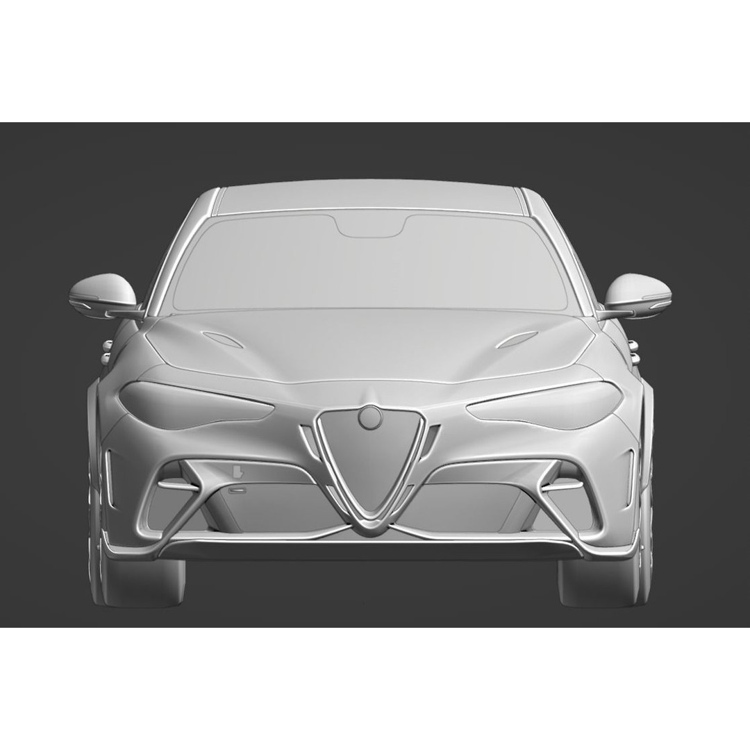 Alfa Romeo Giulia GTAm 3D Model – Low Poly Game Asset, FBX, OBJ - View 10