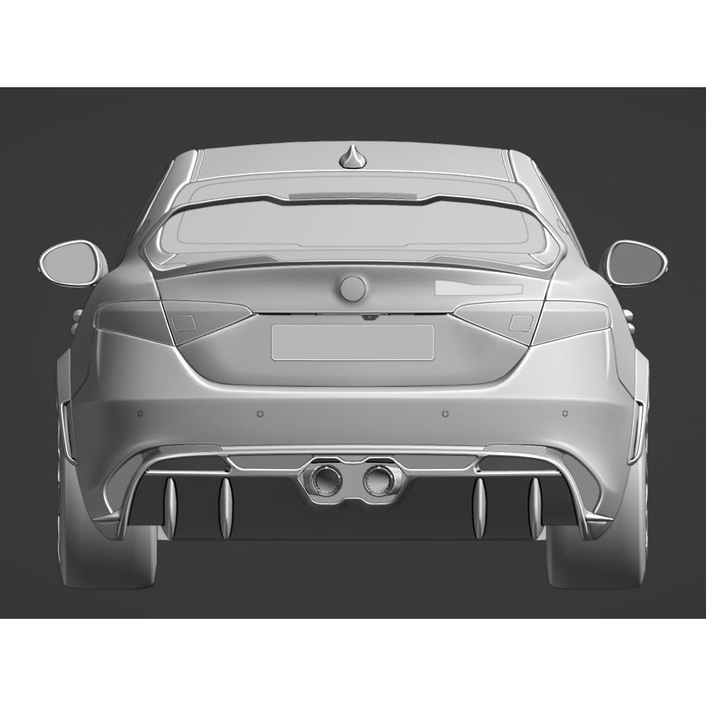 Alfa Romeo Giulia GTAm 3D Model – Low Poly Game Asset, FBX, OBJ - View 11