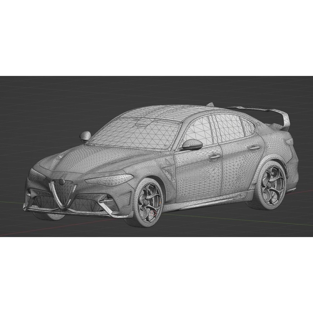 Alfa Romeo Giulia GTAm 3D Model – Low Poly Game Asset, FBX, OBJ - View 12