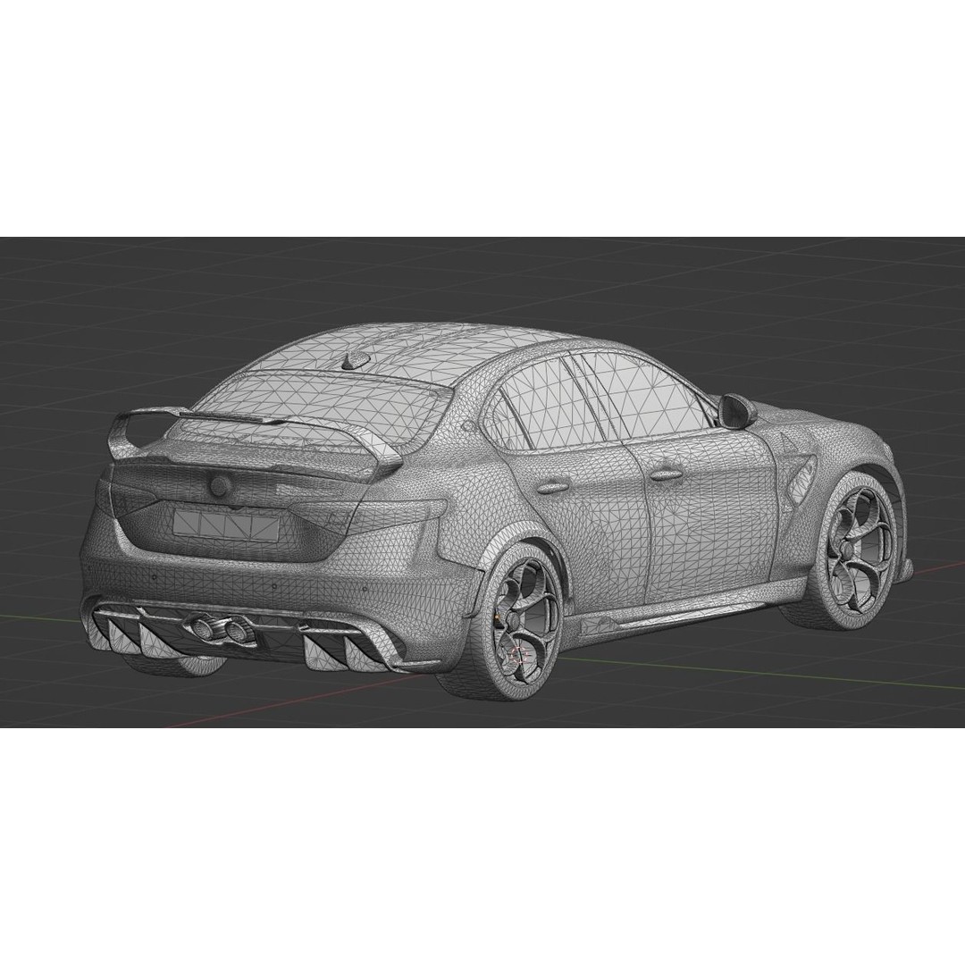Alfa Romeo Giulia GTAm 3D Model – Low Poly Game Asset, FBX, OBJ - View 13