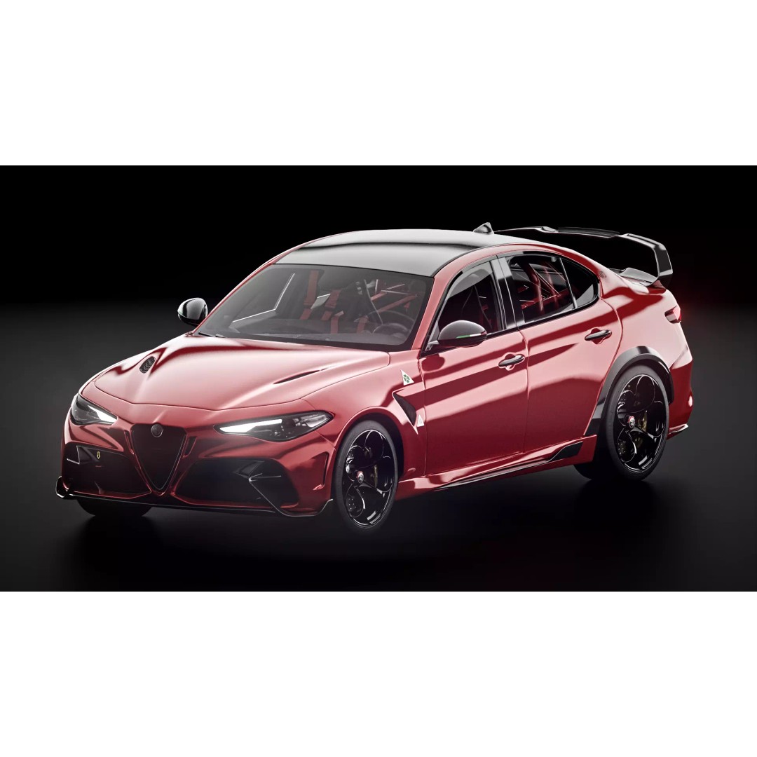 Alfa Romeo Giulia GTAm 3D Model – Low Poly Game Asset, FBX, OBJ - View 2