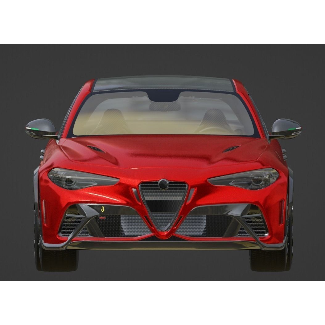 Alfa Romeo Giulia GTAm 3D Model – Low Poly Game Asset, FBX, OBJ - View 7