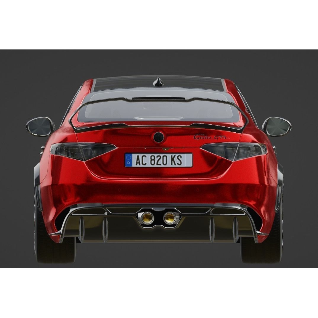 Alfa Romeo Giulia GTAm 3D Model – Low Poly Game Asset, FBX, OBJ - View 8