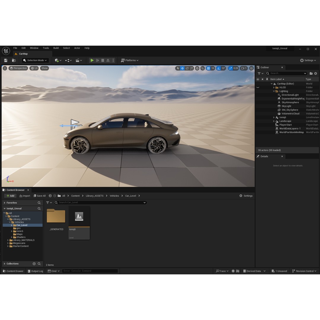 Ioniq 6 2024 3D Model – Photoreal Vehicle with Light Rig, FBX, OBJ - View 11
