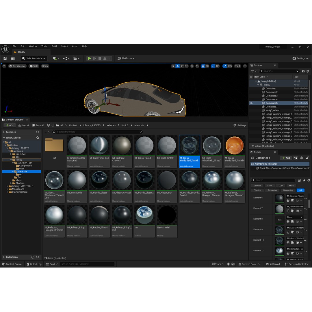 Ioniq 6 2024 3D Model – Photoreal Vehicle with Light Rig, FBX, OBJ - View 13