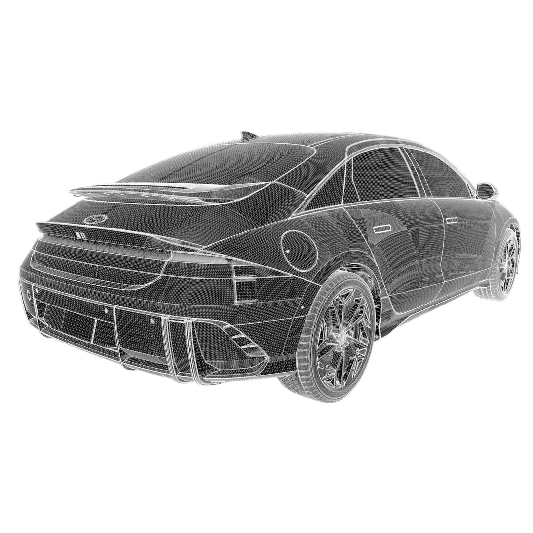 Ioniq 6 2024 3D Model – Photoreal Vehicle with Light Rig, FBX, OBJ - View 15