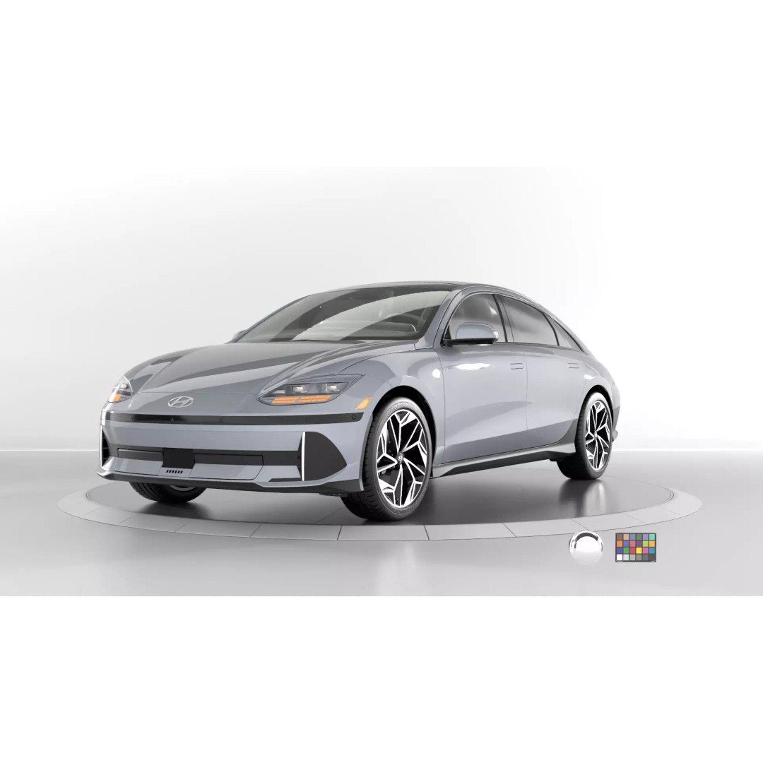 Ioniq 6 2024 3D Model – Photoreal Vehicle with Light Rig, FBX, OBJ - View 2