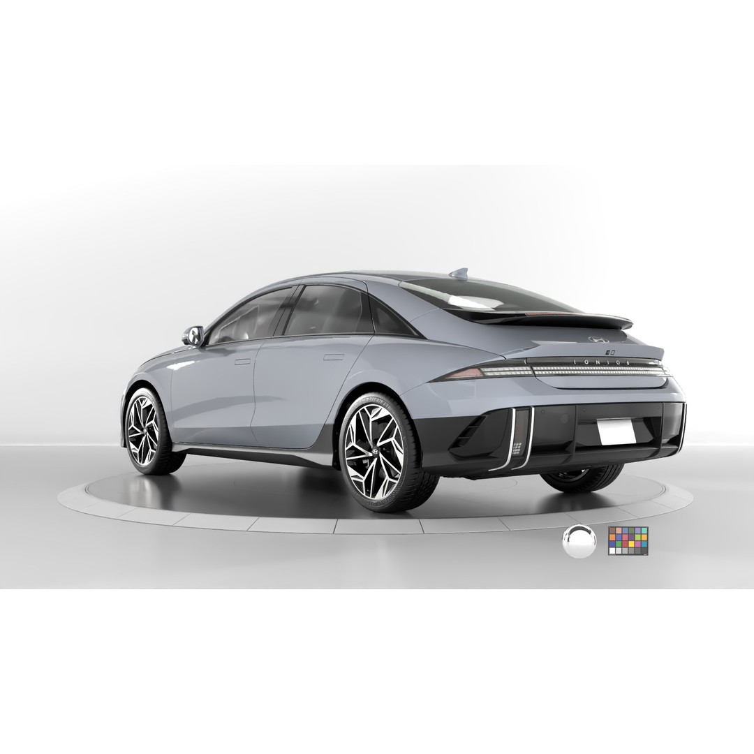 Ioniq 6 2024 3D Model – Photoreal Vehicle with Light Rig, FBX, OBJ - View 4