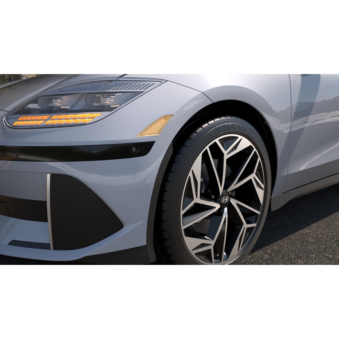 Ioniq 6 2024 3D Model – Photoreal Vehicle with Light Rig, FBX, OBJ - View 8