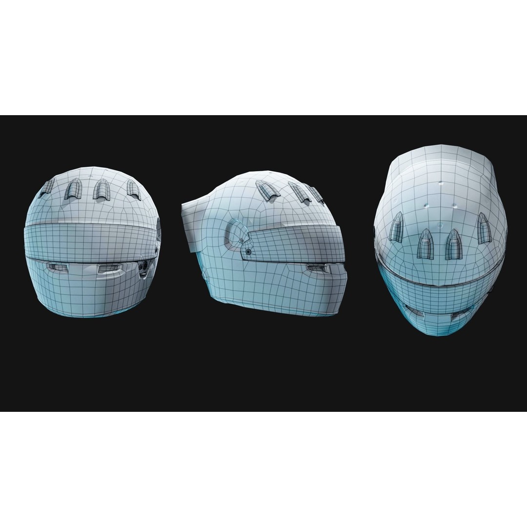 Pilot Helmet 3D Model – Low Poly Game Asset, PBR Textures, FBX - View 13