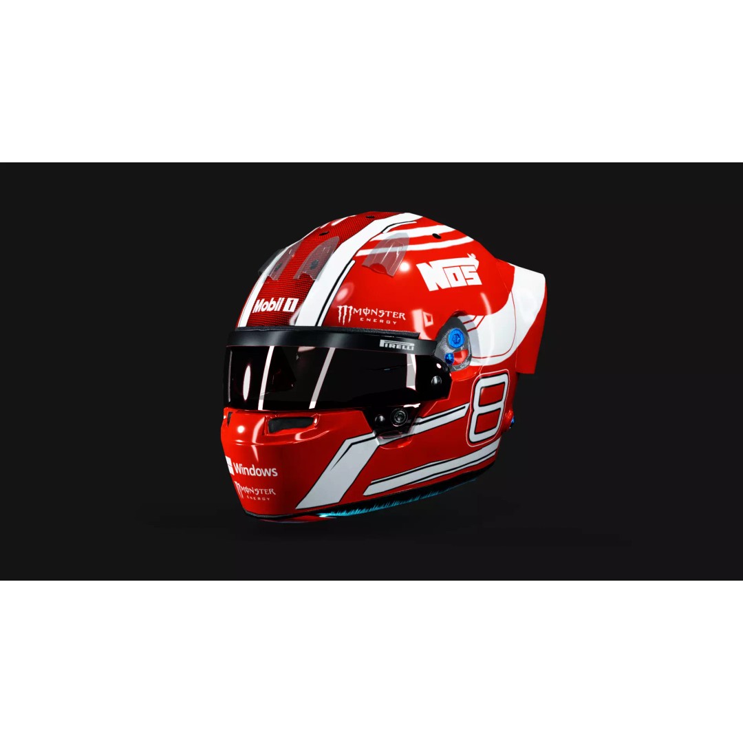 Pilot Helmet 3D Model – Low Poly Game Asset, PBR Textures, FBX - View 2