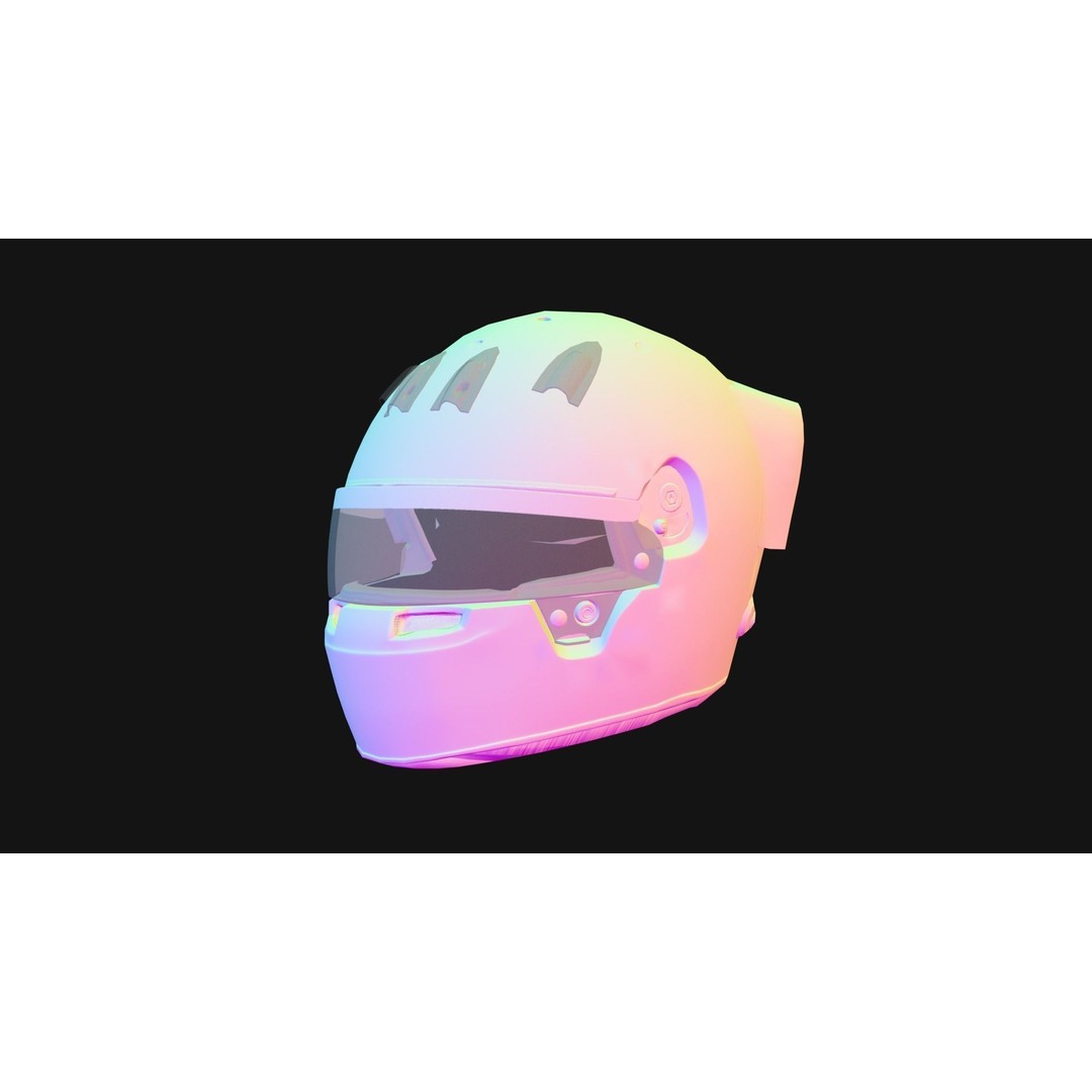 Pilot Helmet 3D Model – Low Poly Game Asset, PBR Textures, FBX - View 8