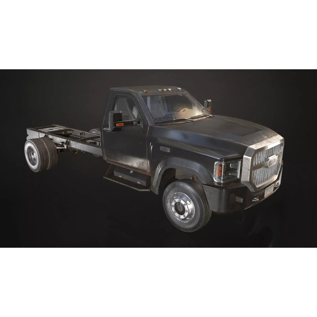 Medium Duty Truck VX400 3D Model – Low Poly Modular Chassis, FBX - View 13