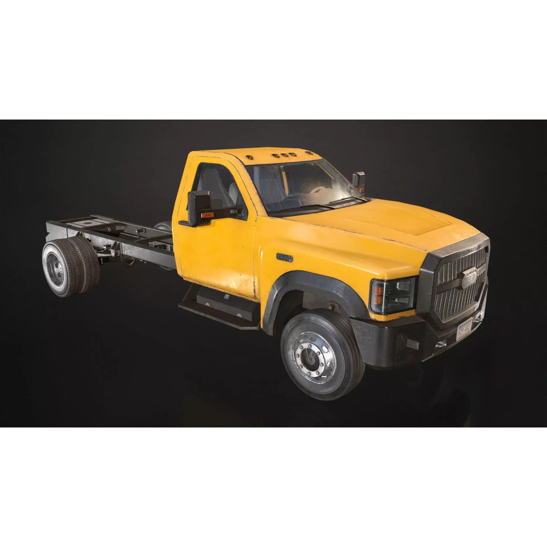 Medium Duty Truck VX400 3D Model – Low Poly Modular Chassis, FBX - View 16