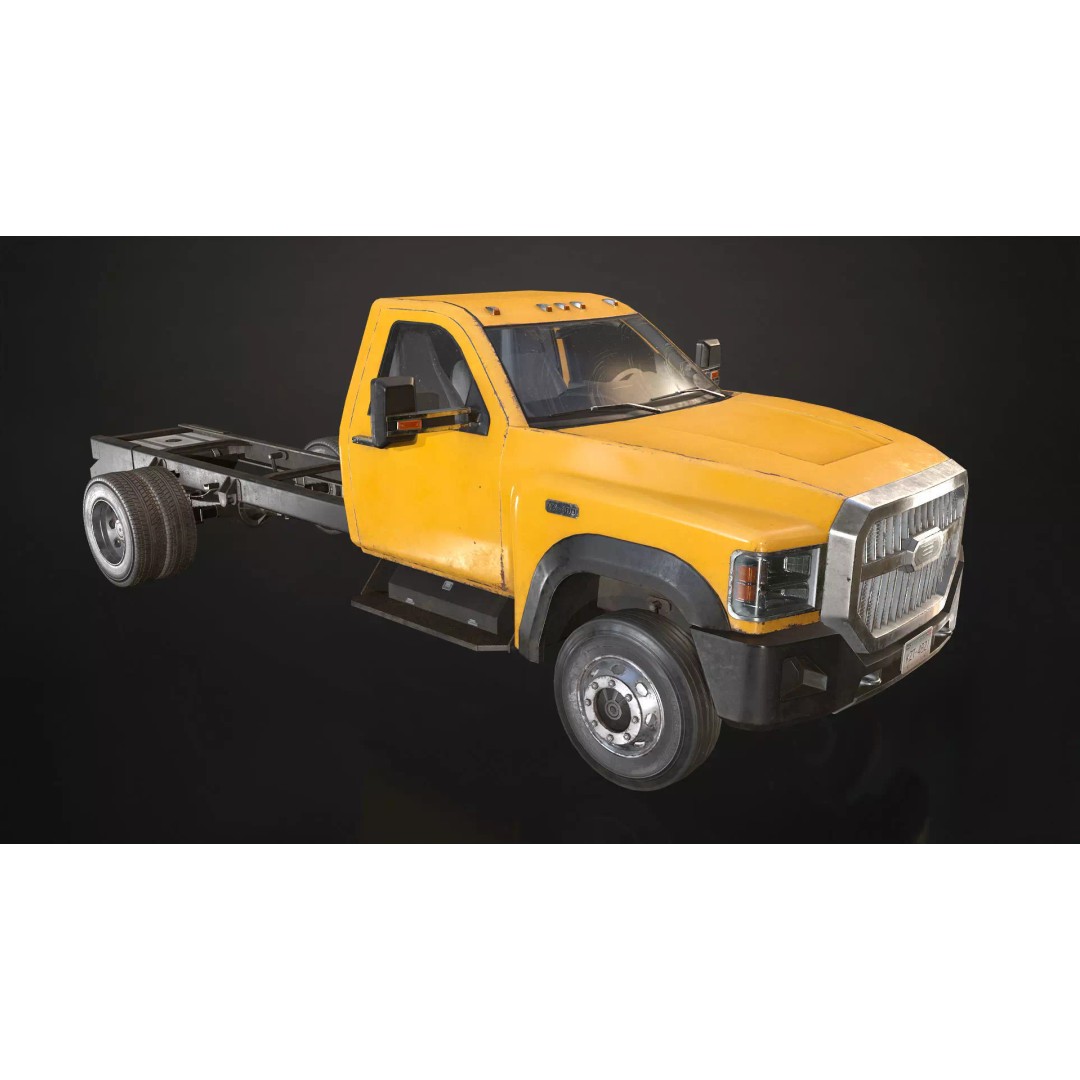 Medium Duty Truck VX400 3D Model – Low Poly Modular Chassis, FBX - View 17