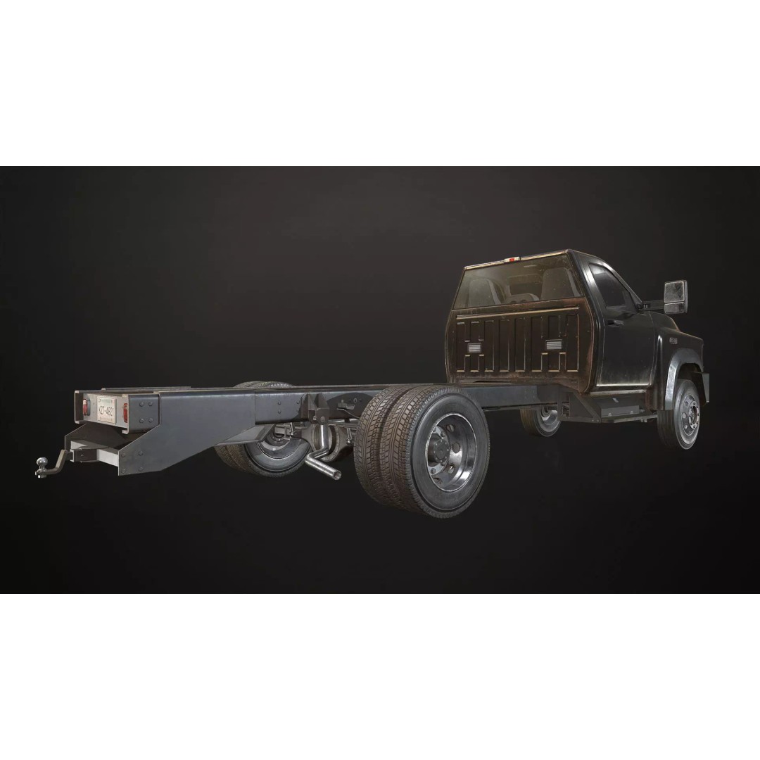 Medium Duty Truck VX400 3D Model – Low Poly Modular Chassis, FBX - View 19