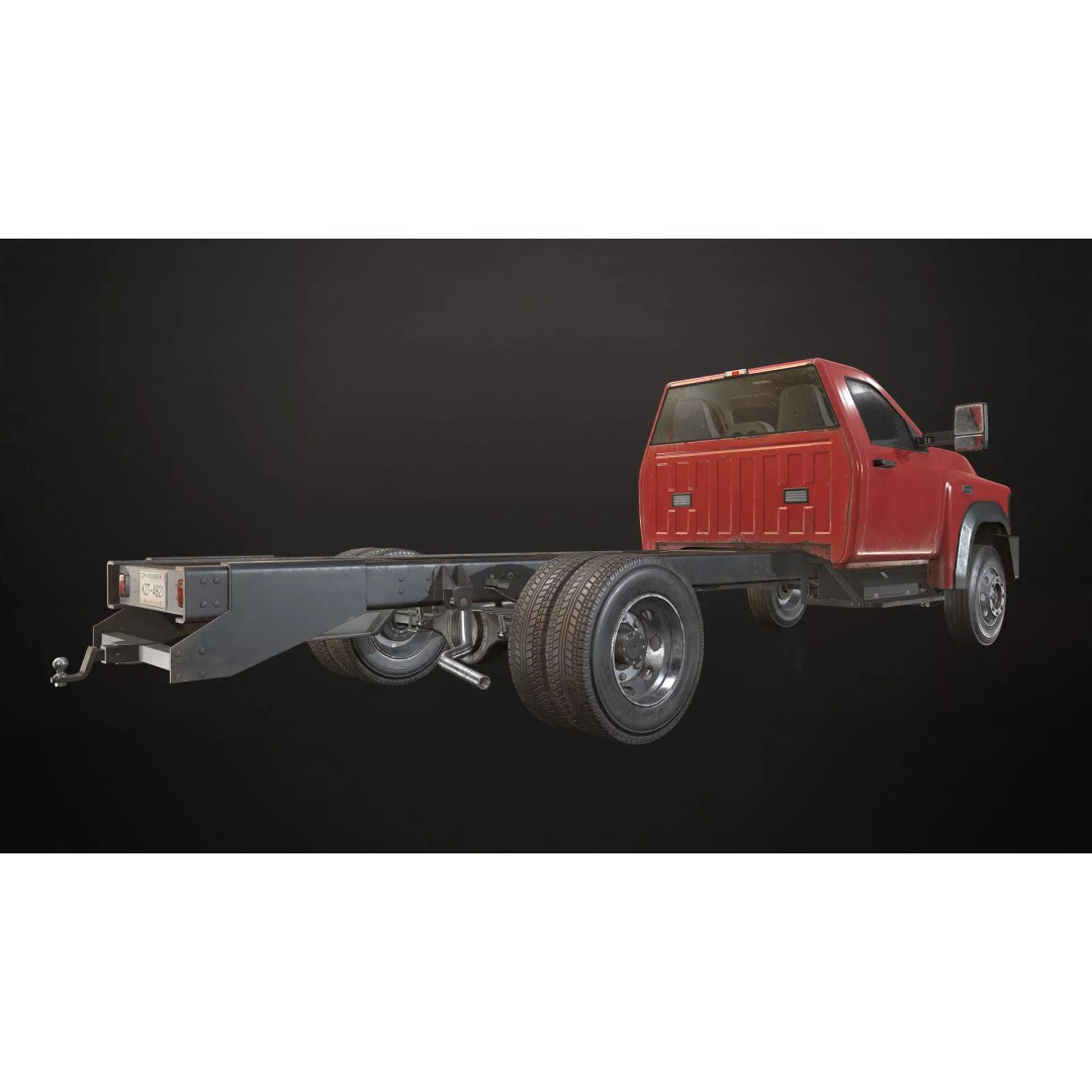 Medium Duty Truck VX400 3D Model – Low Poly Modular Chassis, FBX - View 20